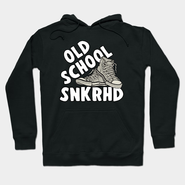 Funny OLD SCHOOL SNKRHD white hightops Sneaker Head Hoodie by ScottyGaaDo